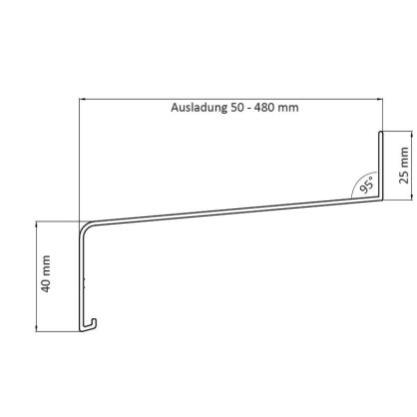 FENSTERBANK MFB40050 GRAU 7016<br/>70 MM AUSLADUNG LG.=6 MTR.(VE6M) title=